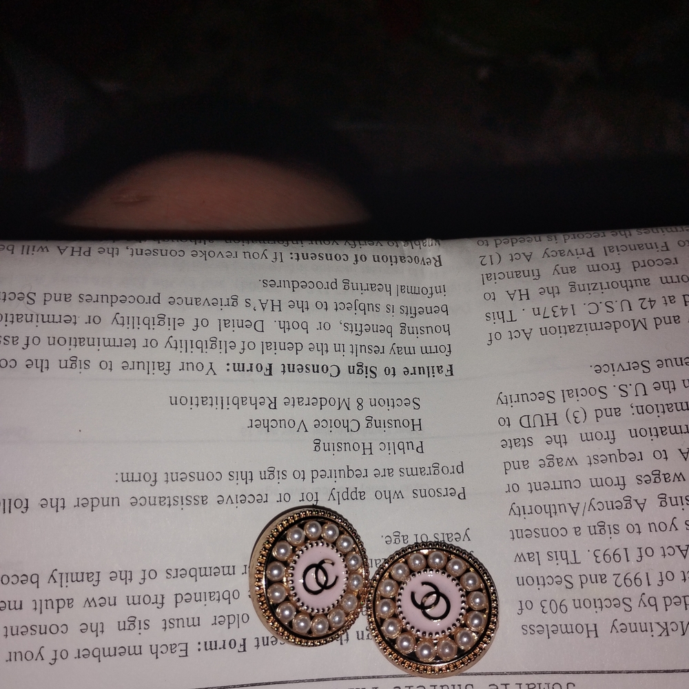 Gold and White Pearl Earrings